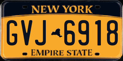 NY license plate GVJ6918