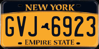 NY license plate GVJ6923