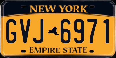 NY license plate GVJ6971