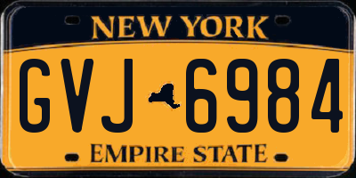 NY license plate GVJ6984