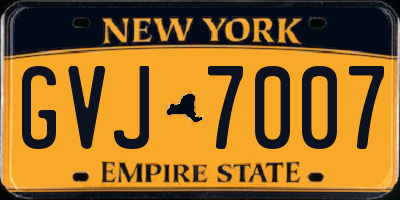 NY license plate GVJ7007