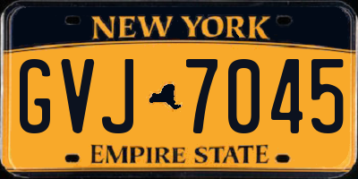NY license plate GVJ7045