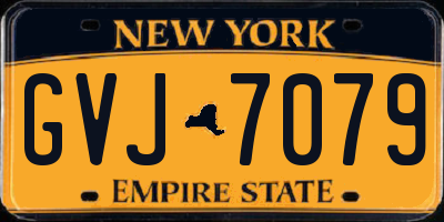 NY license plate GVJ7079