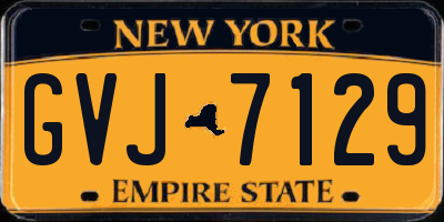NY license plate GVJ7129