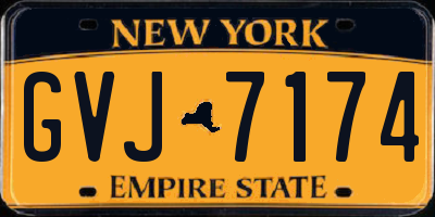 NY license plate GVJ7174