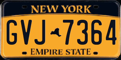 NY license plate GVJ7364