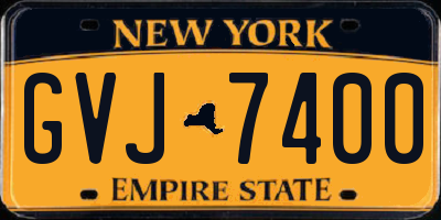 NY license plate GVJ7400