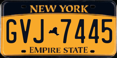 NY license plate GVJ7445