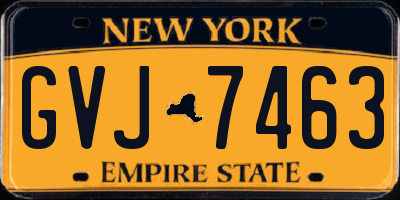 NY license plate GVJ7463