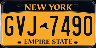 NY license plate GVJ7490