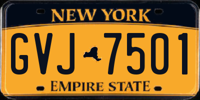 NY license plate GVJ7501