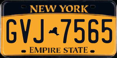 NY license plate GVJ7565