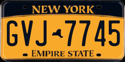 NY license plate GVJ7745