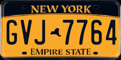 NY license plate GVJ7764
