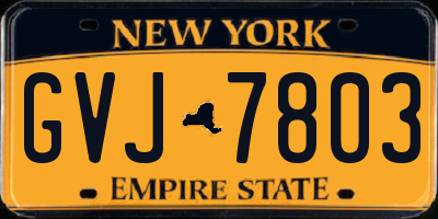 NY license plate GVJ7803