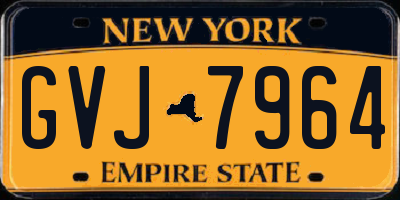 NY license plate GVJ7964