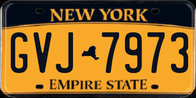 NY license plate GVJ7973