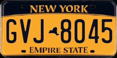 NY license plate GVJ8045
