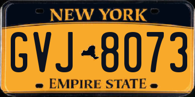 NY license plate GVJ8073