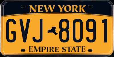 NY license plate GVJ8091