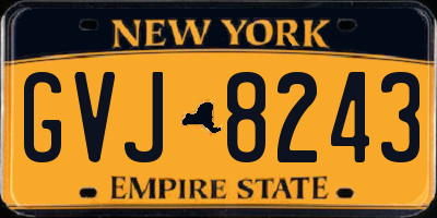 NY license plate GVJ8243