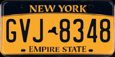 NY license plate GVJ8348