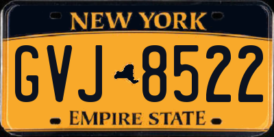 NY license plate GVJ8522