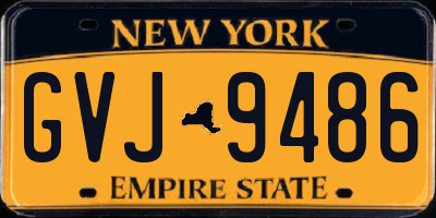 NY license plate GVJ9486