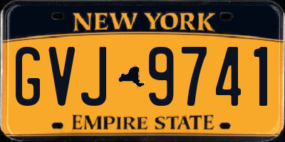 NY license plate GVJ9741