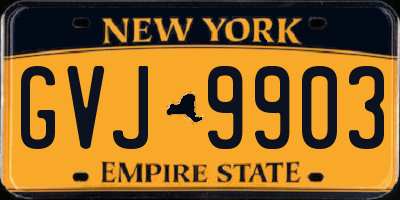NY license plate GVJ9903