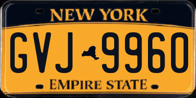 NY license plate GVJ9960