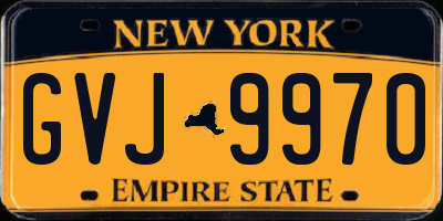 NY license plate GVJ9970