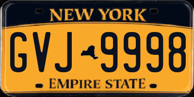 NY license plate GVJ9998
