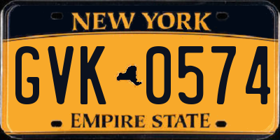 NY license plate GVK0574