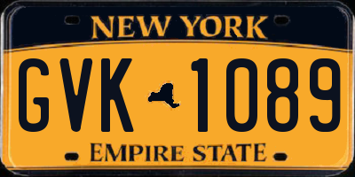 NY license plate GVK1089