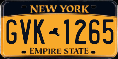 NY license plate GVK1265