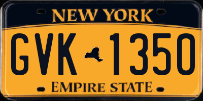 NY license plate GVK1350