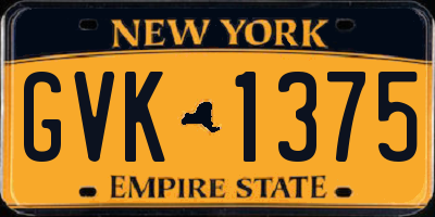 NY license plate GVK1375