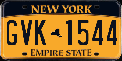NY license plate GVK1544