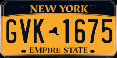 NY license plate GVK1675