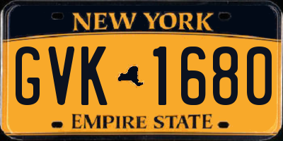 NY license plate GVK1680