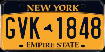 NY license plate GVK1848