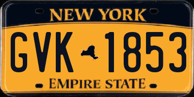 NY license plate GVK1853