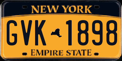 NY license plate GVK1898