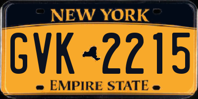 NY license plate GVK2215