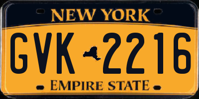 NY license plate GVK2216