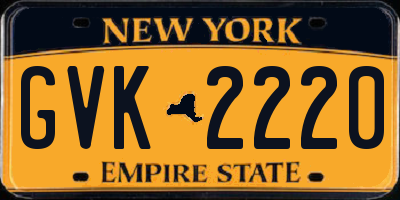 NY license plate GVK2220