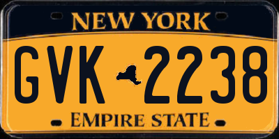 NY license plate GVK2238