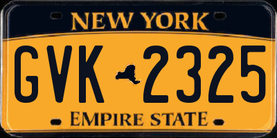 NY license plate GVK2325