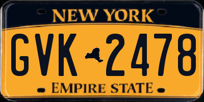 NY license plate GVK2478